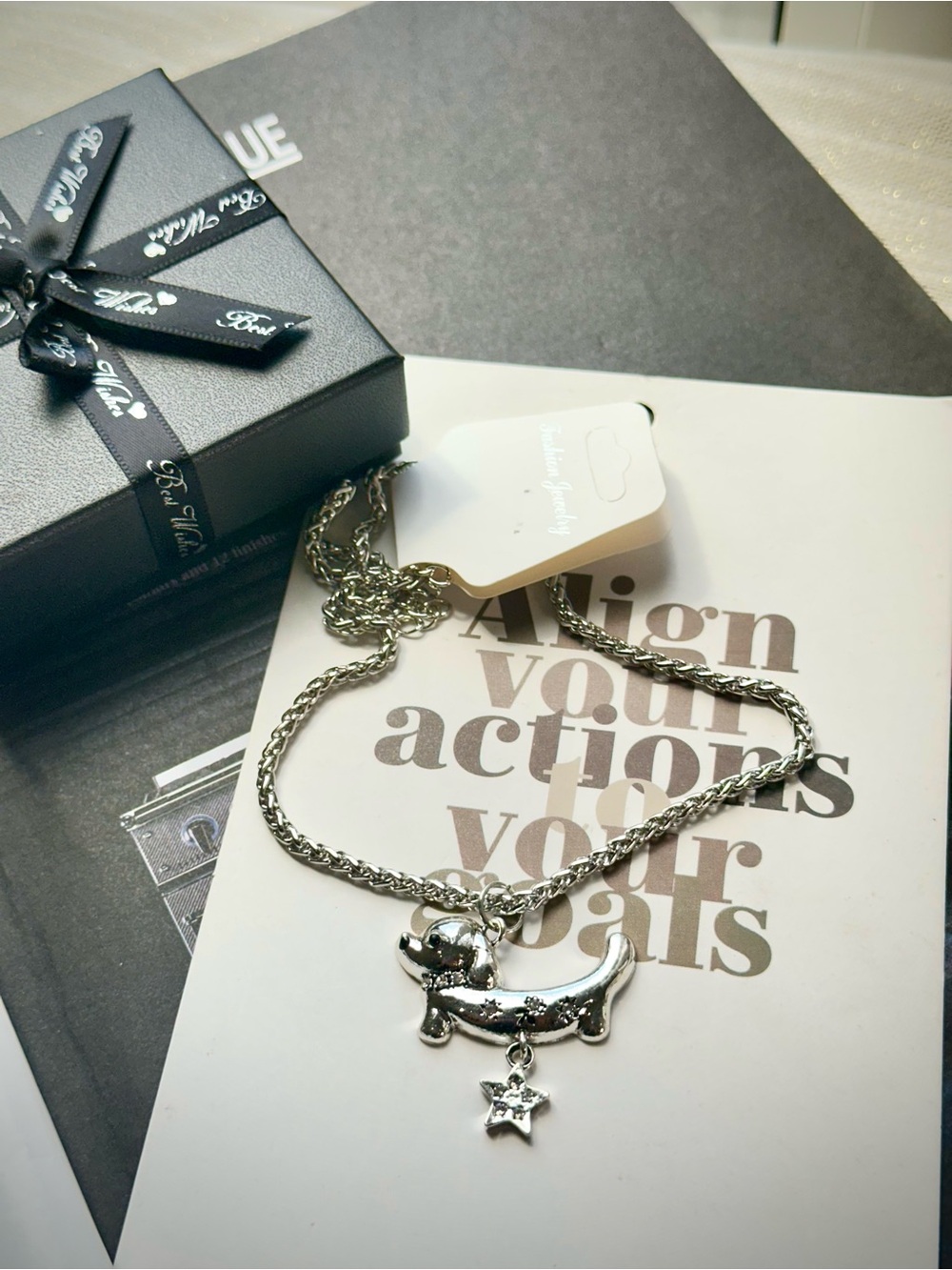 Silver Dachshund Pendant Necklace